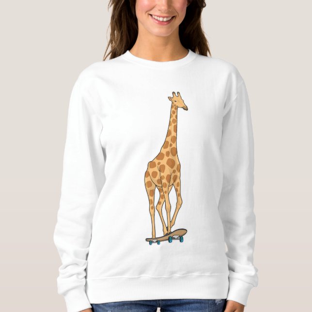 Giraffe Skater Skateboard Sweatshirt (Vorderseite)