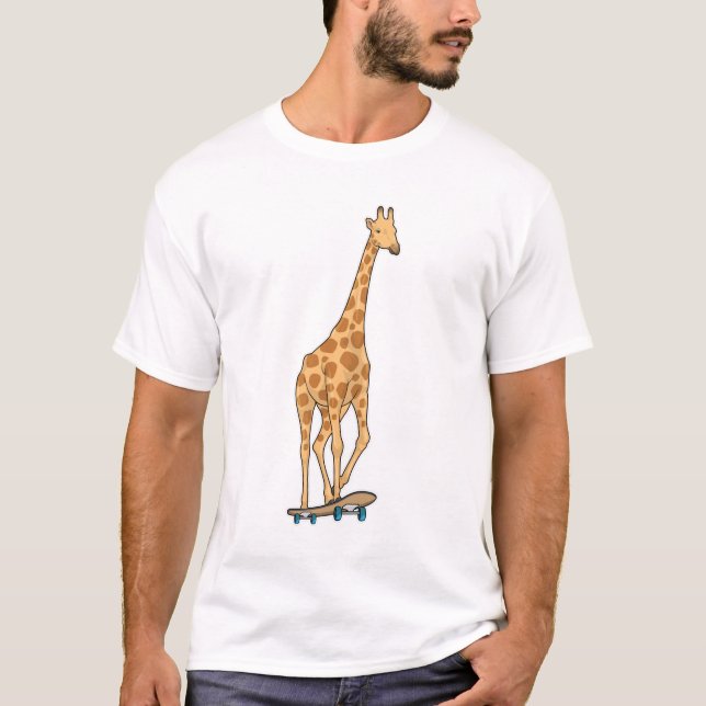 Giraffe Skater Skateboard T-Shirt (Vorderseite)