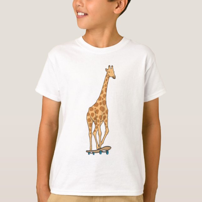 Giraffe Skater Skateboard T-Shirt (Vorderseite)
