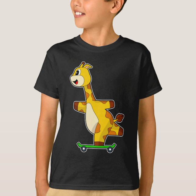 Giraffe Skater Skateboard T-Shirt (Vorderseite)