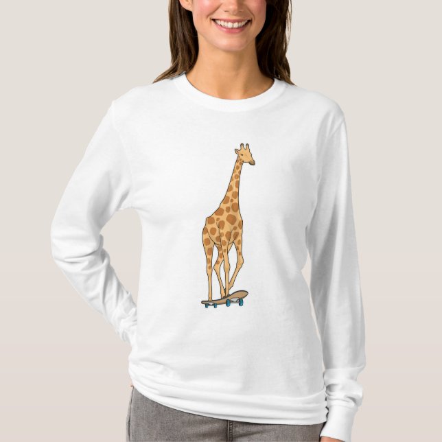 Giraffe Skater Skateboard T-Shirt (Vorderseite)