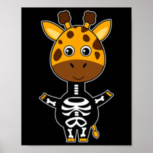 Giraffe Skeleton Xray Costume Niedlich Easy Hallow Poster