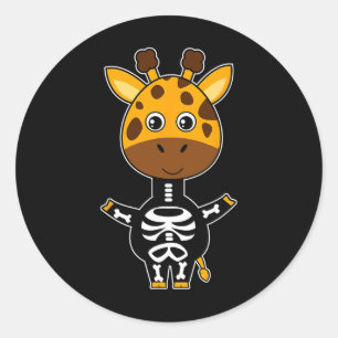 Giraffe Skeleton Xray Costume Niedlich Easy Hallow Runder Aufkleber