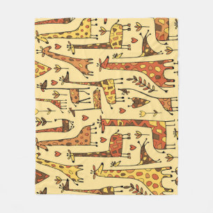Giraffe Sketch, Spaß Nahtloses Design. Fleecedecke