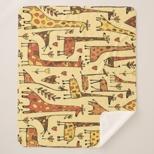 Giraffe Sketch, Spaß Nahtloses Design. Sherpadecke