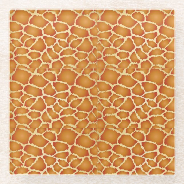 Giraffe Skin Golden Brown Texture Glasuntersetzer (Vorderseite)