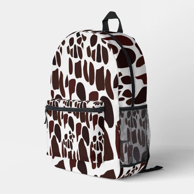 Giraffe Skin Pattern Bedruckter Rucksack (Rückseitige Ecke Rechts)