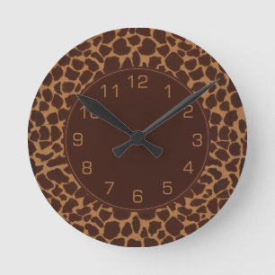 Giraffe Skin Print Pattern Runde Wanduhr