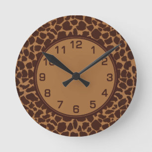 Giraffe Skin Print Pattern Runde Wanduhr