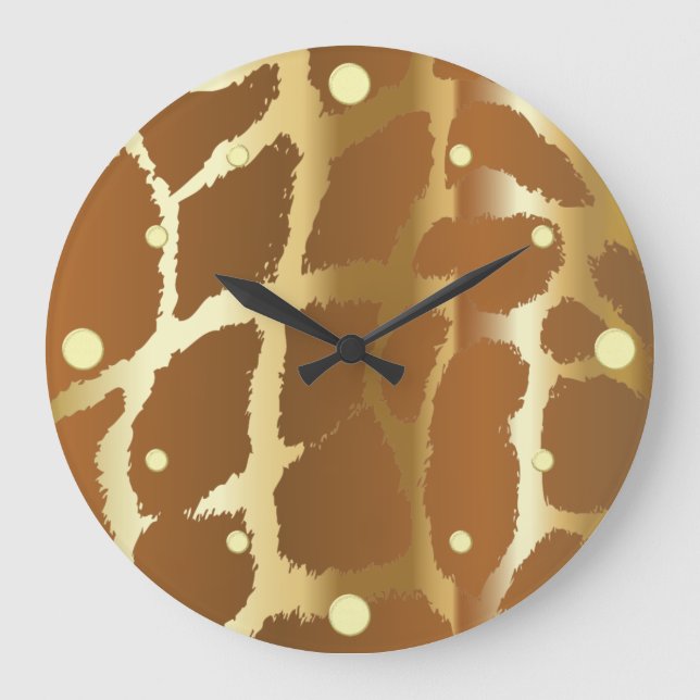 Giraffe Skin Wall Clock Große Wanduhr (Vorderseite)