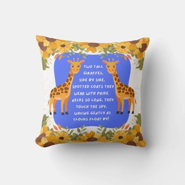 "Giraffe Sky Dreams" Kissen (Vorderseite)