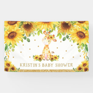 Giraffe Sonnenblume Babydusche Geburtstagsgrundier Banner