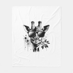 Giraffe & Sonnenbrille Vintag Urban Safari Animal Fleecedecke