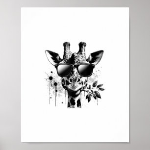 Giraffe & Sonnenbrille Vintag Urban Safari Animal Poster