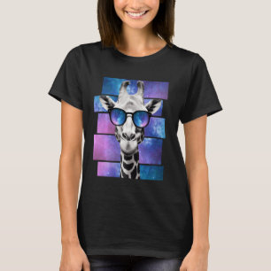 Giraffe Space Glasses Galaxy Sonnenbrille Meme T-Shirt
