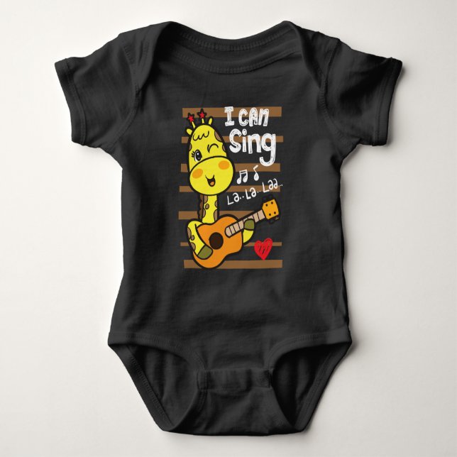 Giraffe spielt  baby strampler (Vorderseite)