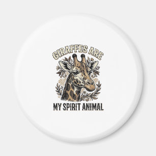 Giraffe Spirit Animal Vintage Gravur Shirt Desi Magnet