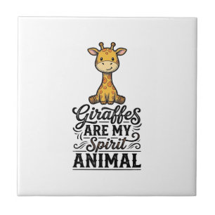 Giraffe Spirit Animal Vintage Gravur T-Shirt Desi Fliese