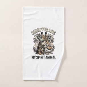 Giraffe Spirit Animal Vintage Gravur T-Shirt Desi Handtuch