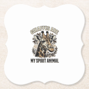 Giraffe Spirit Animal Vintage Gravur T-Shirt Desi Untersetzer