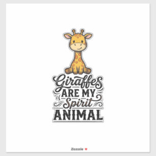 Giraffe Spirit Tier Vintage Gravur T-Shirt Desi Aufkleber