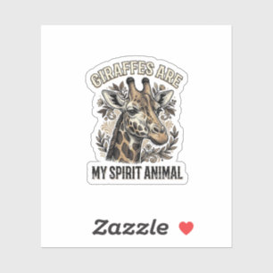 Giraffe Spirit Tier Vintage Gravur T-Shirt Desi Aufkleber