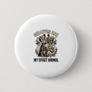 Giraffe Spirit Tier Vintage Gravur T-Shirt Desi Button