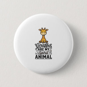 Giraffe Spirit Tier Vintage Gravur T-Shirt Desi Button