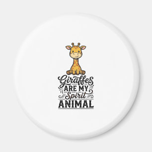 Giraffe Spirit Tier Vintage Gravur T-Shirt Desi Magnet