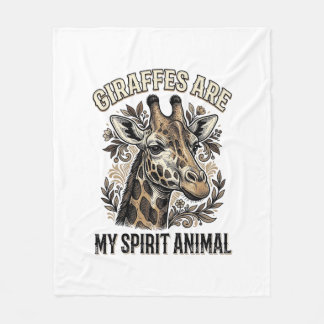 Giraffe-Spirit-Tier Vintage-Stich-Shirt Desi Fleecedecke