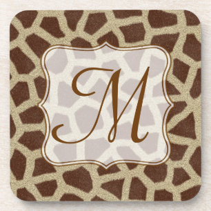 Giraffe Spot Animal Print Monogram Drink Untersetz Untersetzer