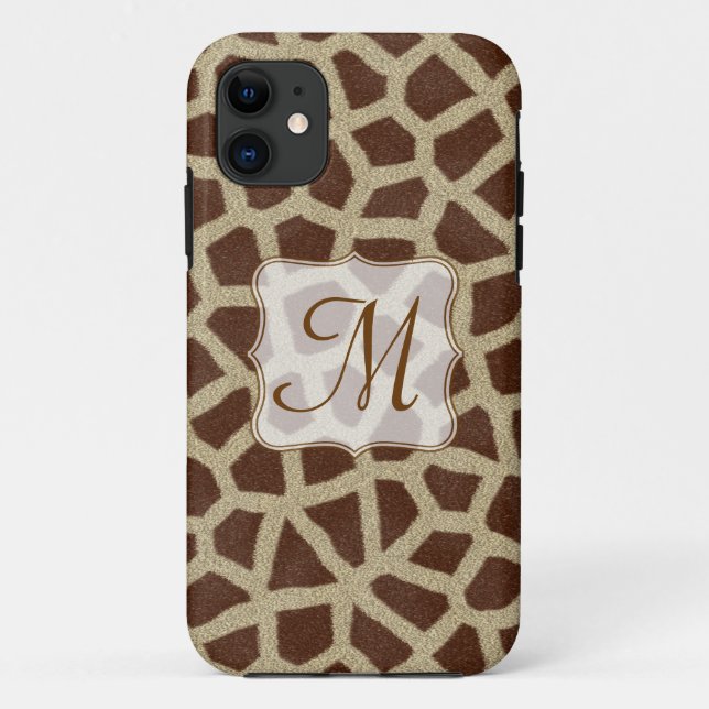 Giraffe Spot Animal Print Monogram IPHONE 5 Case (Rückseite)