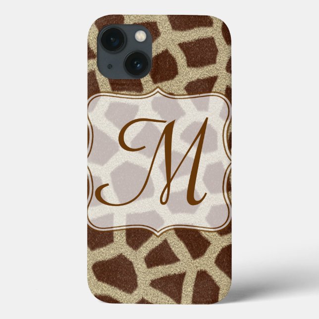 Giraffe Spot Animal Print Wild Monogram IPAD Case (Rückseite)