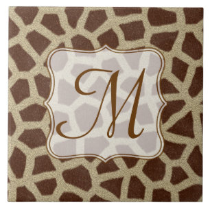 Giraffe-Spot-Papier-Monogramm-Anzeigenfolie Fliese
