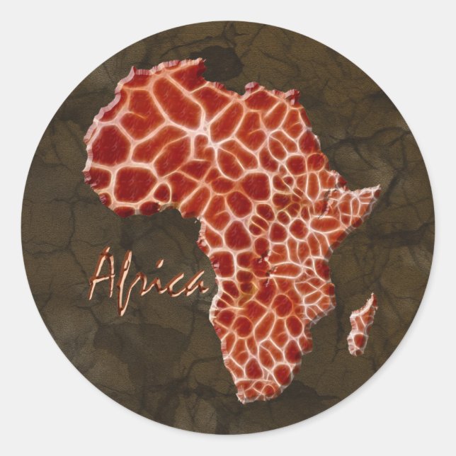 Giraffe Spots Karte AFRICA-Aufkleberserie Runder Aufkleber (Vorderseite)