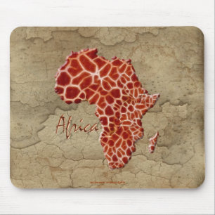 Giraffe Spots Karte AFRICA Wildlife Mousepad
