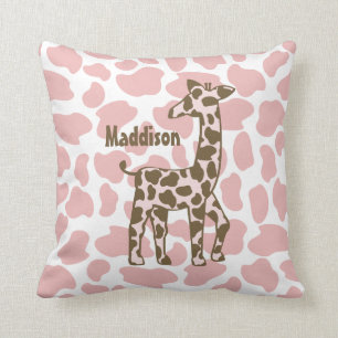 Giraffe Spots Rosa und Braun Kissen