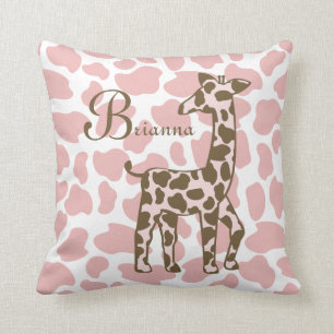 Giraffe Spots Rosa und Braun Kissen