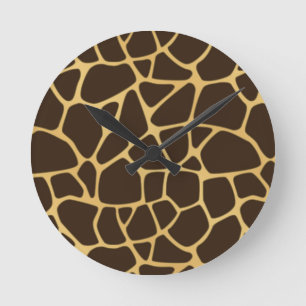 Giraffe Spotted Background Runde Wanduhr