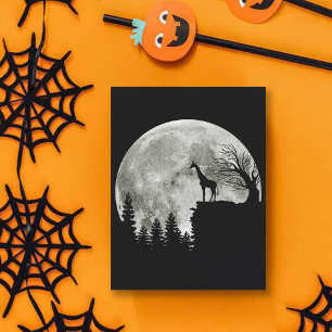 Giraffe Stand on Mountain Spooky Halloween Moon Postkarte