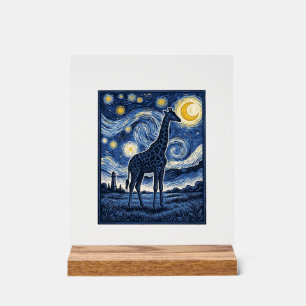 Giraffe Sternennacht Vintage Acrylschild