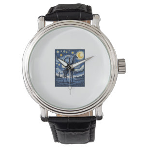 Giraffe Sternennacht Vintage Armbanduhr