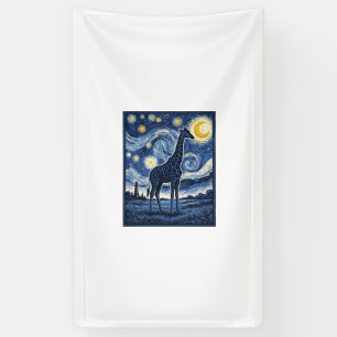Giraffe Sternennacht Vintage Banner