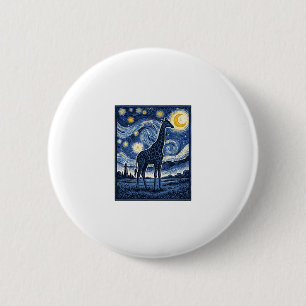 Giraffe Sternennacht Vintage Button