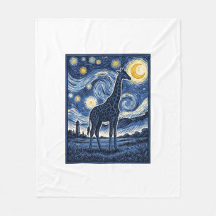 Giraffe Sternennacht Vintage Fleecedecke