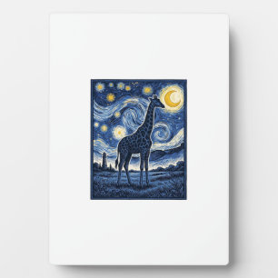 Giraffe Sternennacht Vintage Fotoplatte