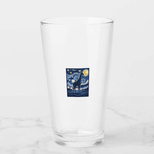 Giraffe Sternennacht Vintage Glas (Vorderseite)