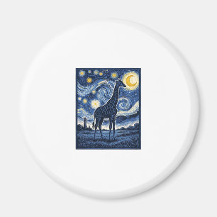 Giraffe Sternennacht Vintage Magnet