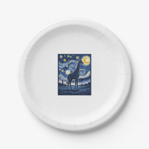 Giraffe Sternennacht Vintage Pappteller
