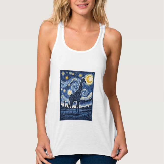 Giraffe Sternennacht Vintage Tank Top (Vorderseite)